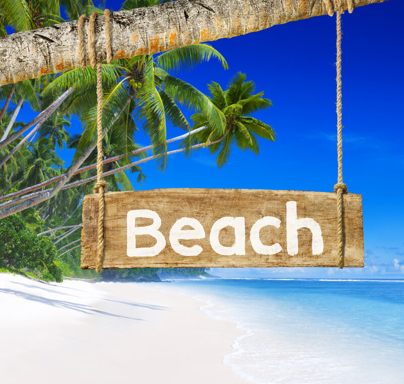 Wooden Beach Sign