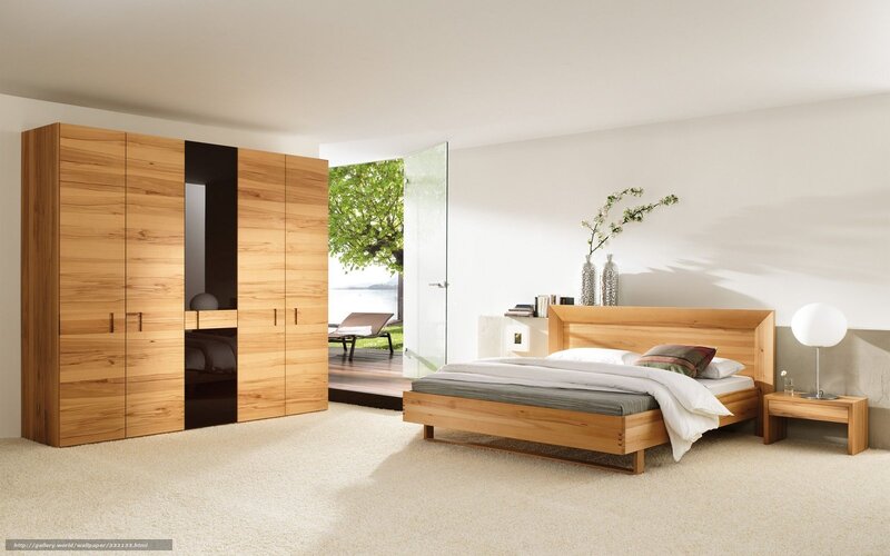 Wooden Bedroom Furniture — Beige