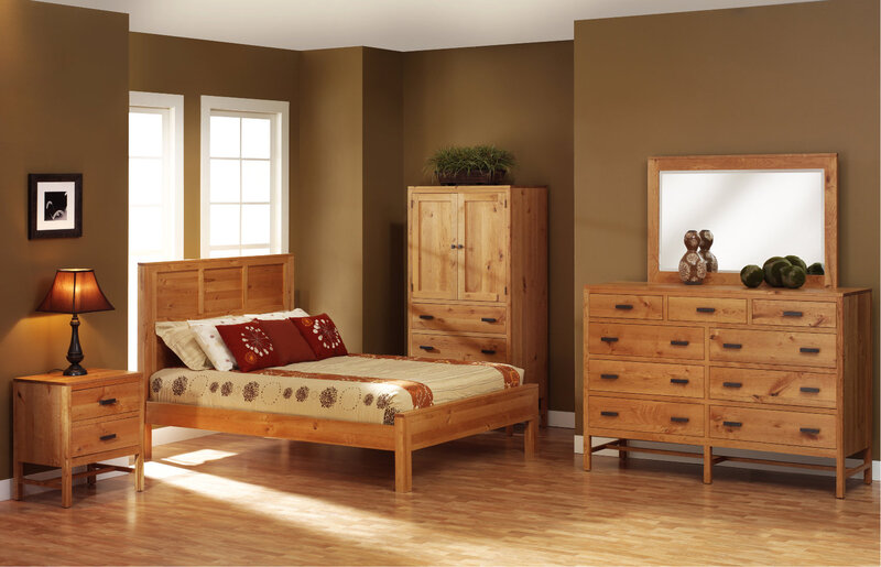 Wooden Bedroom Furniture Set — Brown