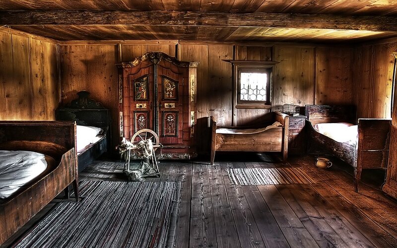 Wooden Bedroom Interior