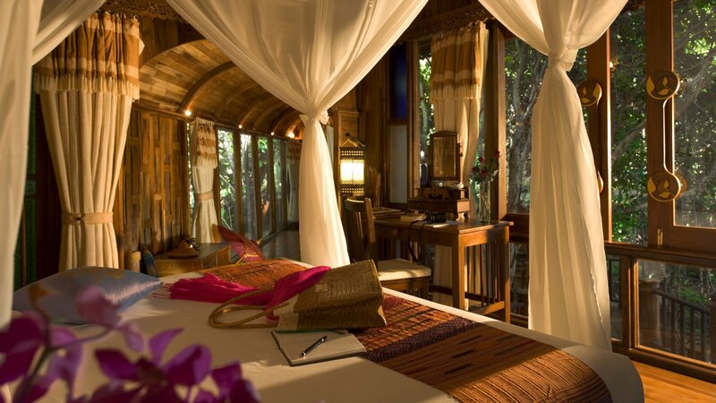 Wooden Bedroom with Canopy
