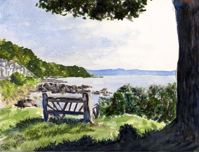 Wooden Bench by Water — Green