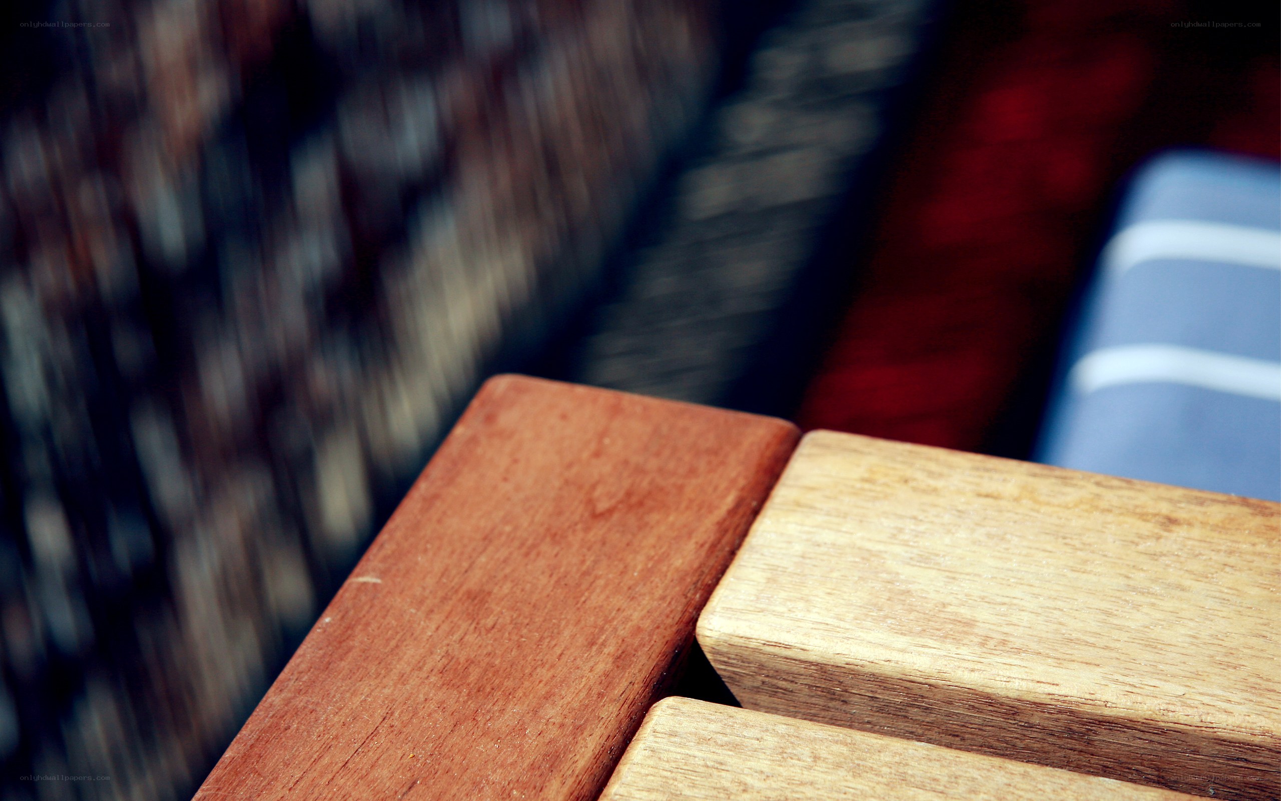 wooden bench close-up