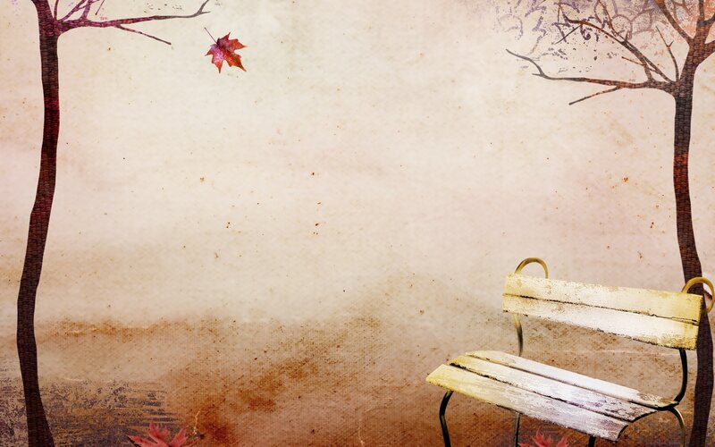 Wooden Bench in Autumn — Brown, Calm