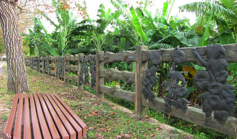 Wooden Bench in Park — Green, Serene, Autumn, Photograph, Tree, Fence