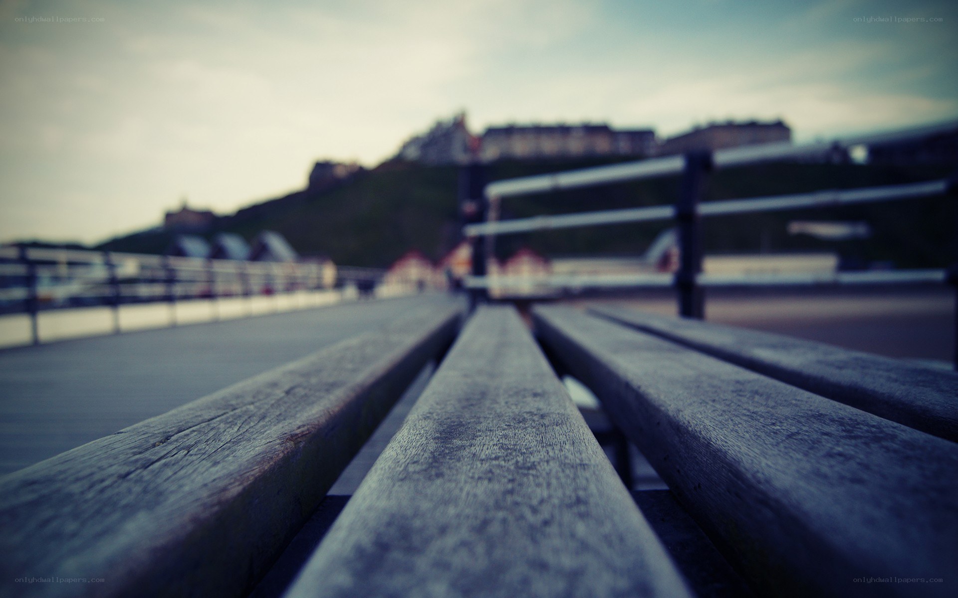 wooden bench on a pier