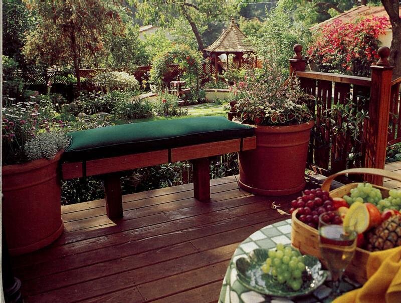 Wooden Bench on Deck