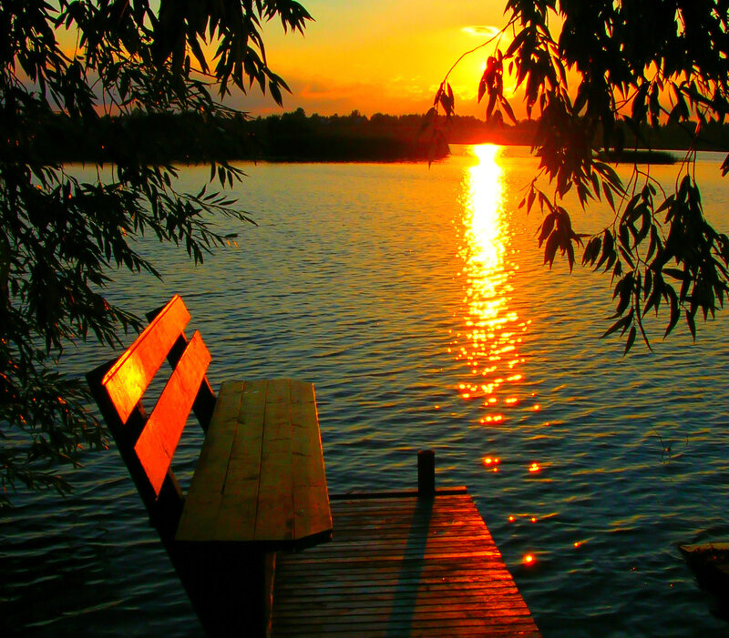 Wooden Bench on Dock