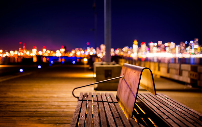Wooden Bench on Pier — Brown