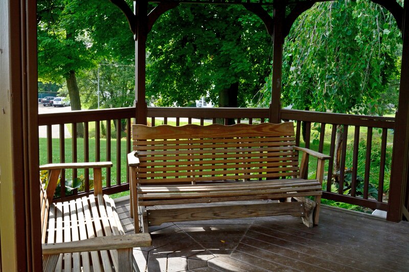 Wooden Bench on Porch