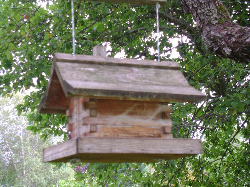 Wooden Bird Feeder — Green