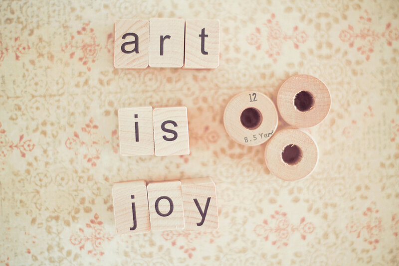 Wooden Blocks Spelling Art Is Joy