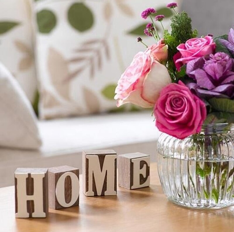 Wooden Blocks Spelling HOME