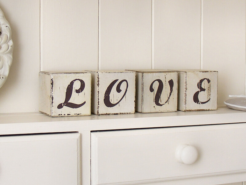 Wooden Blocks Spelling Love