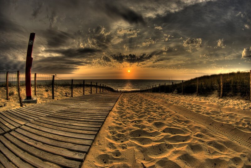 Wooden Boardwalk at Beach — Brown