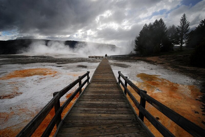 Wooden Boardwalk at Geothermal Area