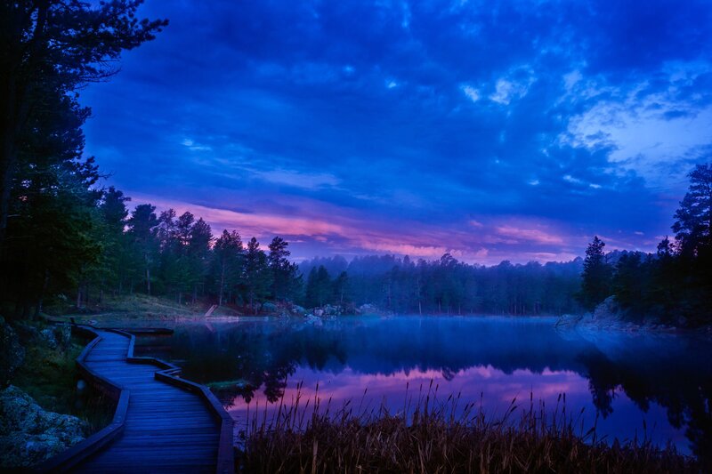 Wooden Boardwalk at Lake