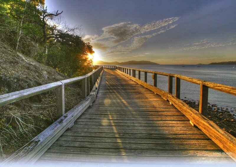 Wooden Boardwalk at Sunset — Brown