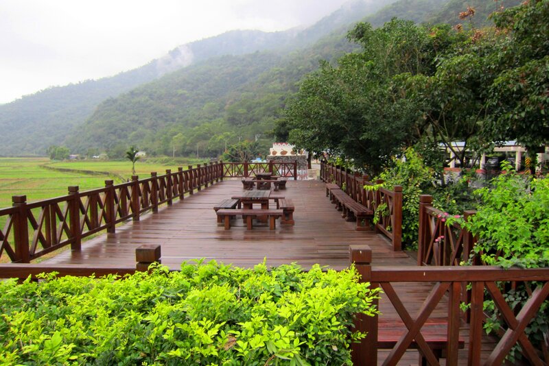 Wooden Boardwalk in Mountains