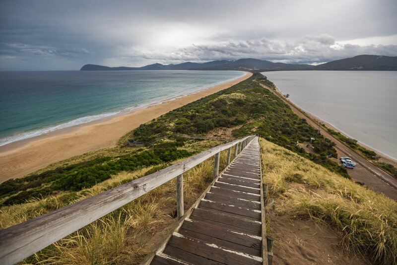 Wooden Boardwalk to Beach — Brown, Dramatic, Photograph, Ocean