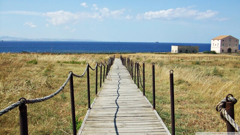 Wooden Boardwalk to Sea