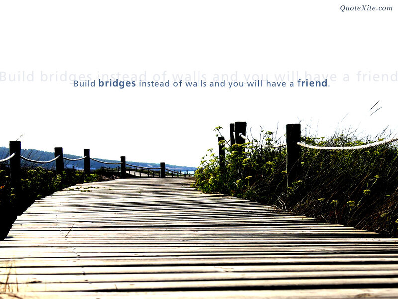 Wooden boardwalk with quote
