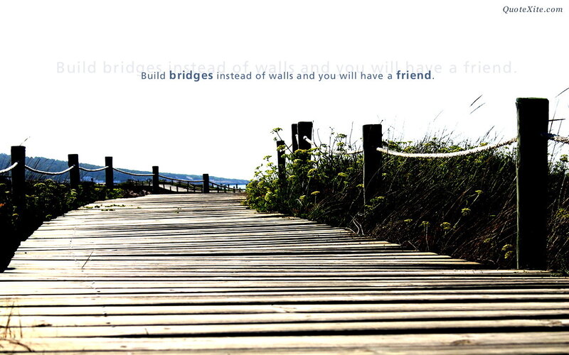 Wooden boardwalk with quote