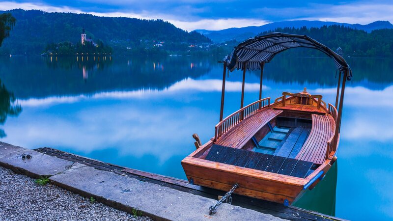 Wooden Boat at Lake