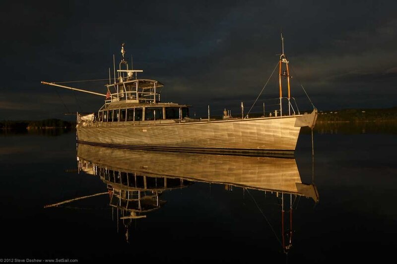 Wooden Boat at Night