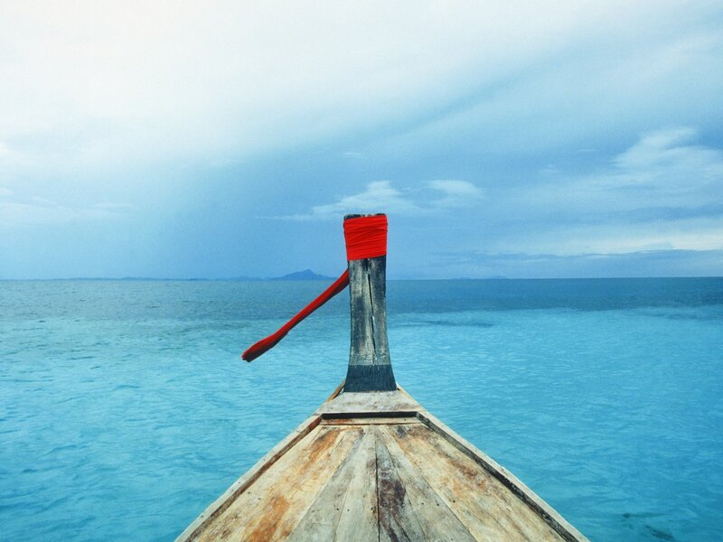 Wooden Boat Bow — Blue