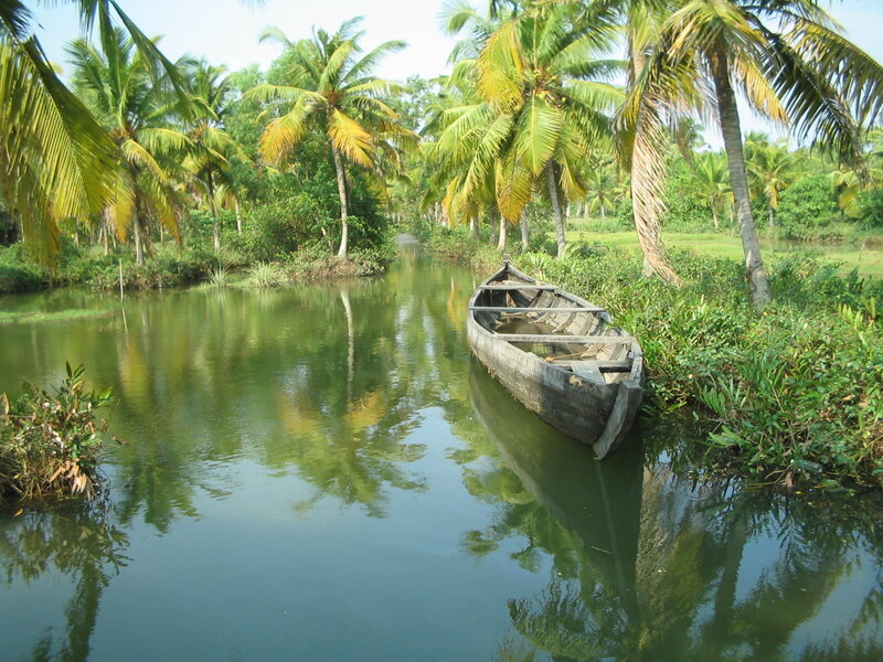 Wooden Boat on Canal