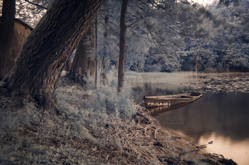 Wooden Boat on Lake — Brown, Serene