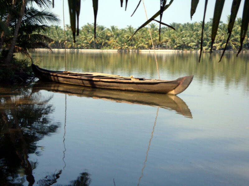 Wooden Boat on River