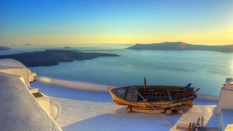 Wooden Boat on Terrace
