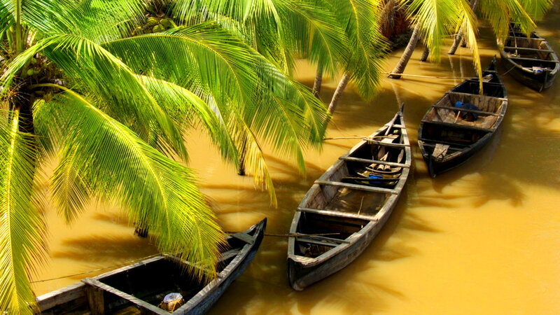 Wooden Boats in Canal