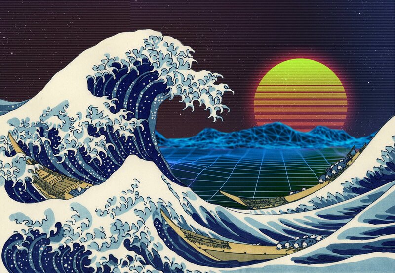Wooden Boats in Ocean Waves