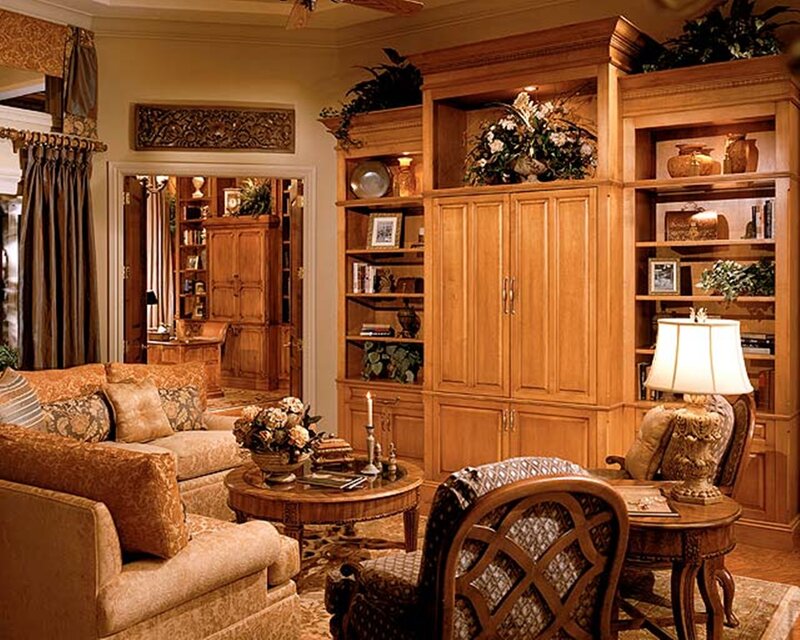 Wooden Bookcase in Living Room