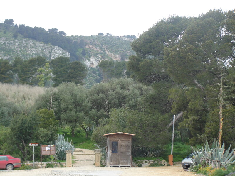 Wooden booth at park entrance