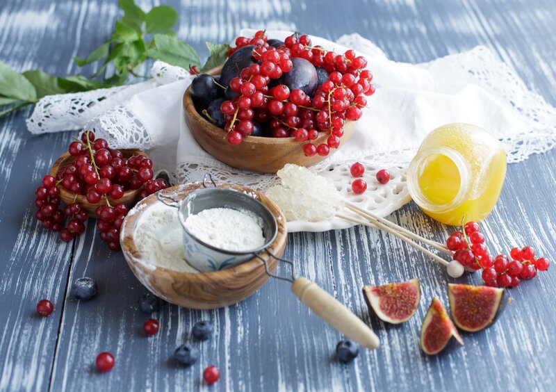 Wooden Bowl with Berries