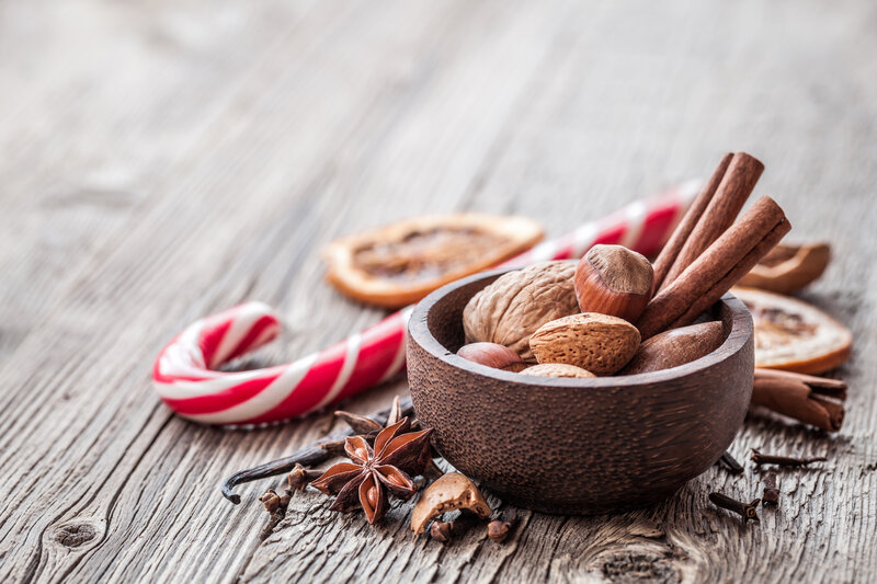 Wooden Bowl with Spices