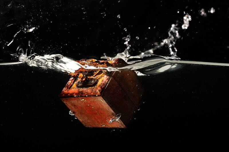 Wooden Box in Water