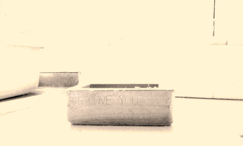 wooden box with 'I LOVE YOU'