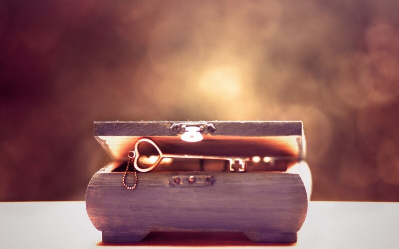 Wooden Box with Key