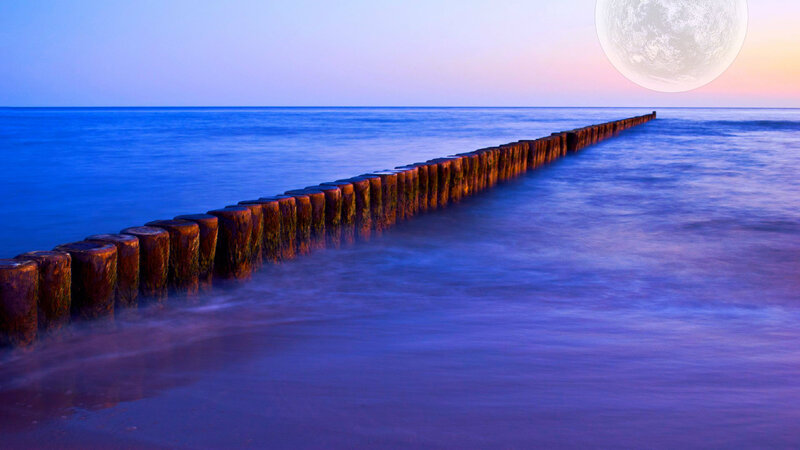 Wooden Breakwater at Dusk