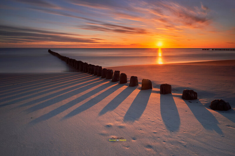 Wooden Breakwaters on Beach