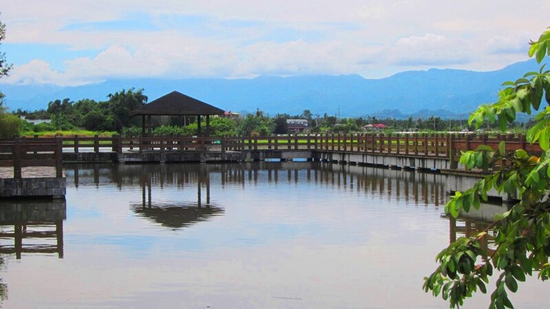 Wooden Bridge and Gazebo