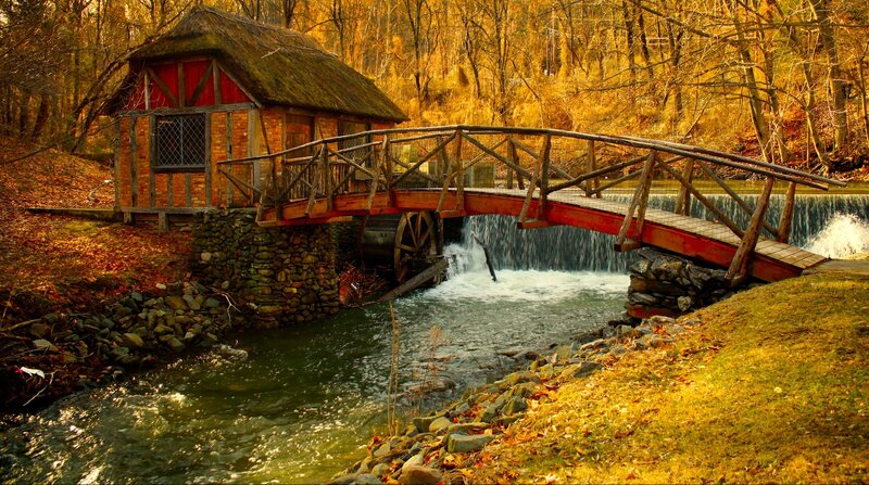 Wooden Bridge and Mill