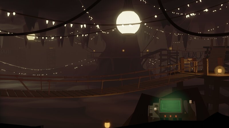 Wooden Bridge at Night — Brown