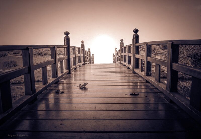 Wooden Bridge at Sunset — Brown