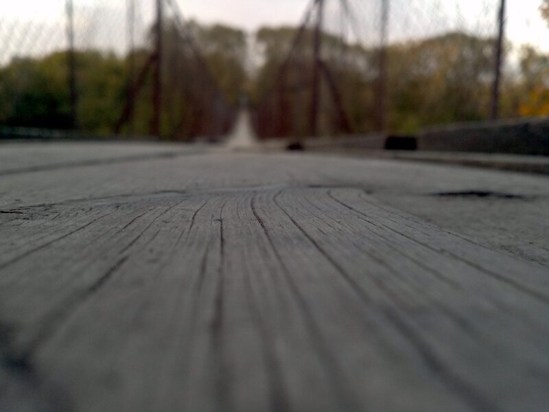 wooden bridge deck view